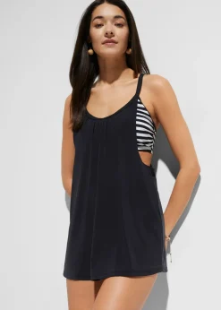 bonprix bonprix Tankini largo (2 piezas) con look a capas negro - blanco rayas horizontales Sale