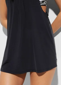 bonprix bonprix Tankini largo (2 piezas) con look a capas negro - blanco rayas horizontales Sale
