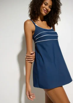 bonprix bonprix Tankini largo con costuras decorativas (2 piezas) azul almirante-blanco Hot