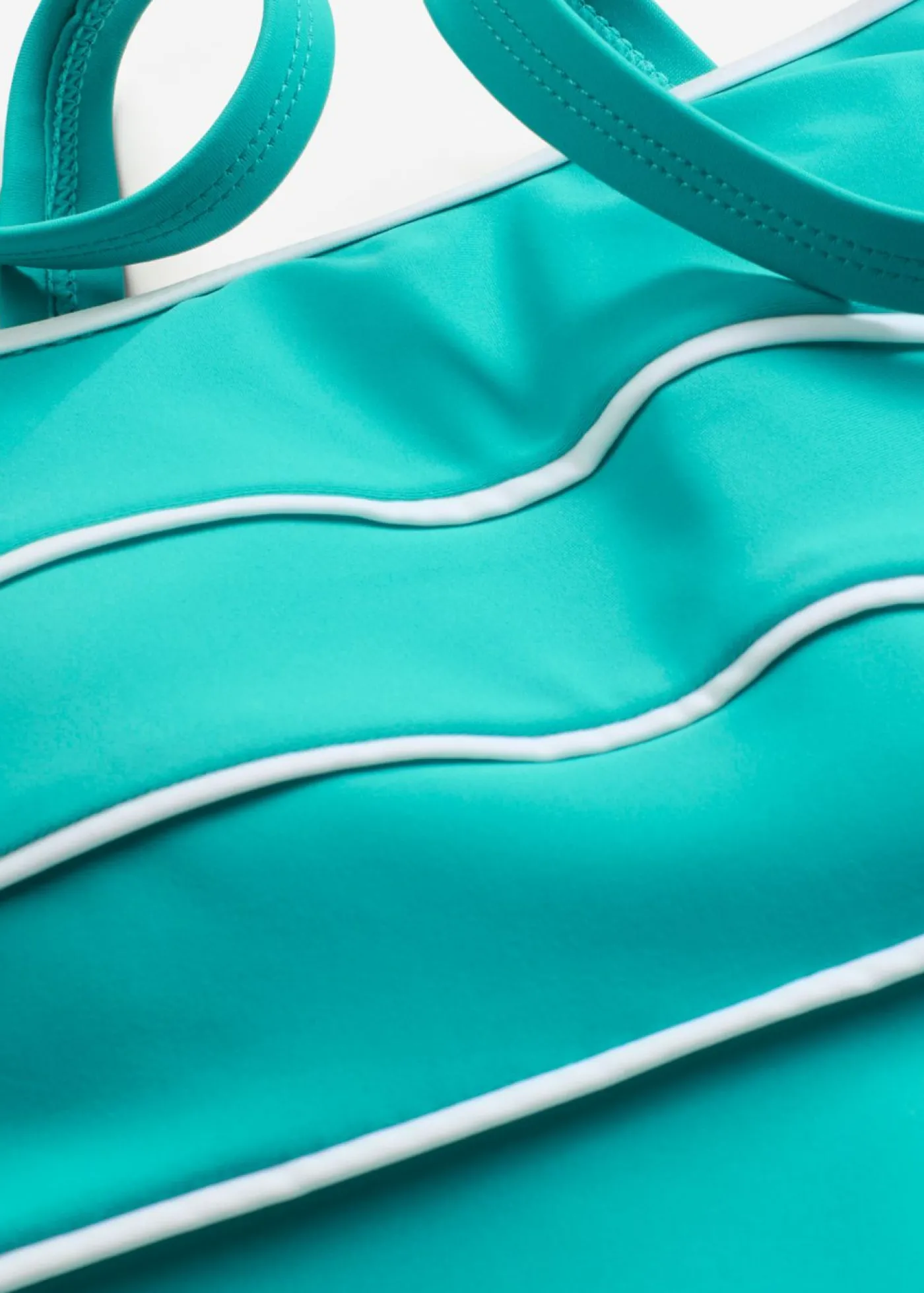 bonprix bonprix Tankini largo con costuras decorativas (2 piezas) Esmeralda-blanco New
