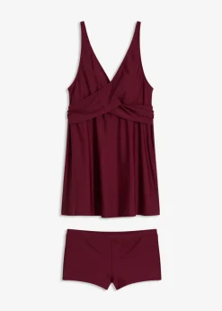 bonprix bonprix Tankini largo (2 piezas) con escote en V rojo avellana New