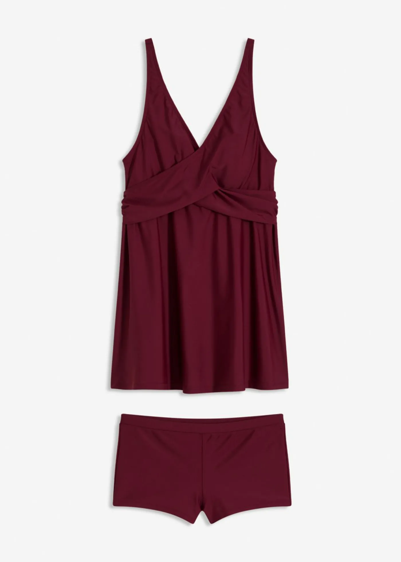 bonprix bonprix Tankini largo (2 piezas) con escote en V rojo avellana New
