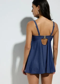 bonprix bonprix Tankini largo (2 piezas) con aspecto vaquero denim oscuro Best