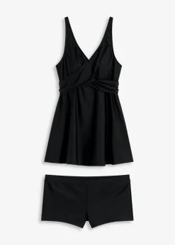 bonprix bonprix Tankini largo (2 piezas) con escote en V Negro