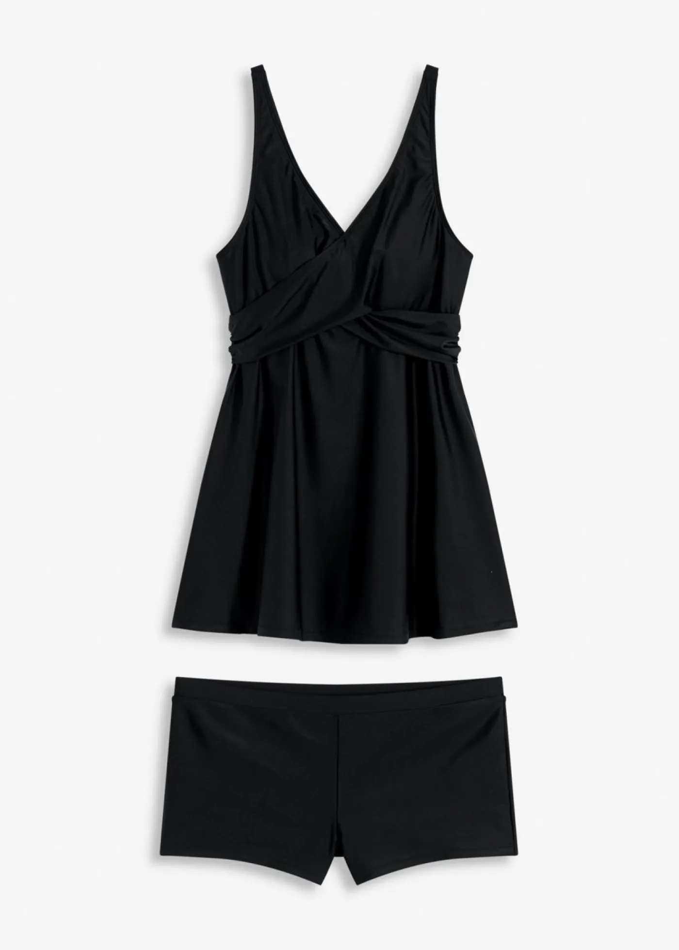 bonprix bonprix Tankini largo (2 piezas) con escote en V Negro