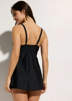 bonprix bonprix Tankini largo (2 piezas) con escote en V Negro