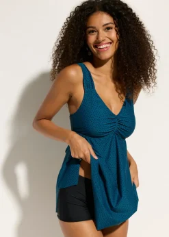 bonprix bonprix Tankini largo (2 piezas) de dobladillo irregular verde mar topos Discount