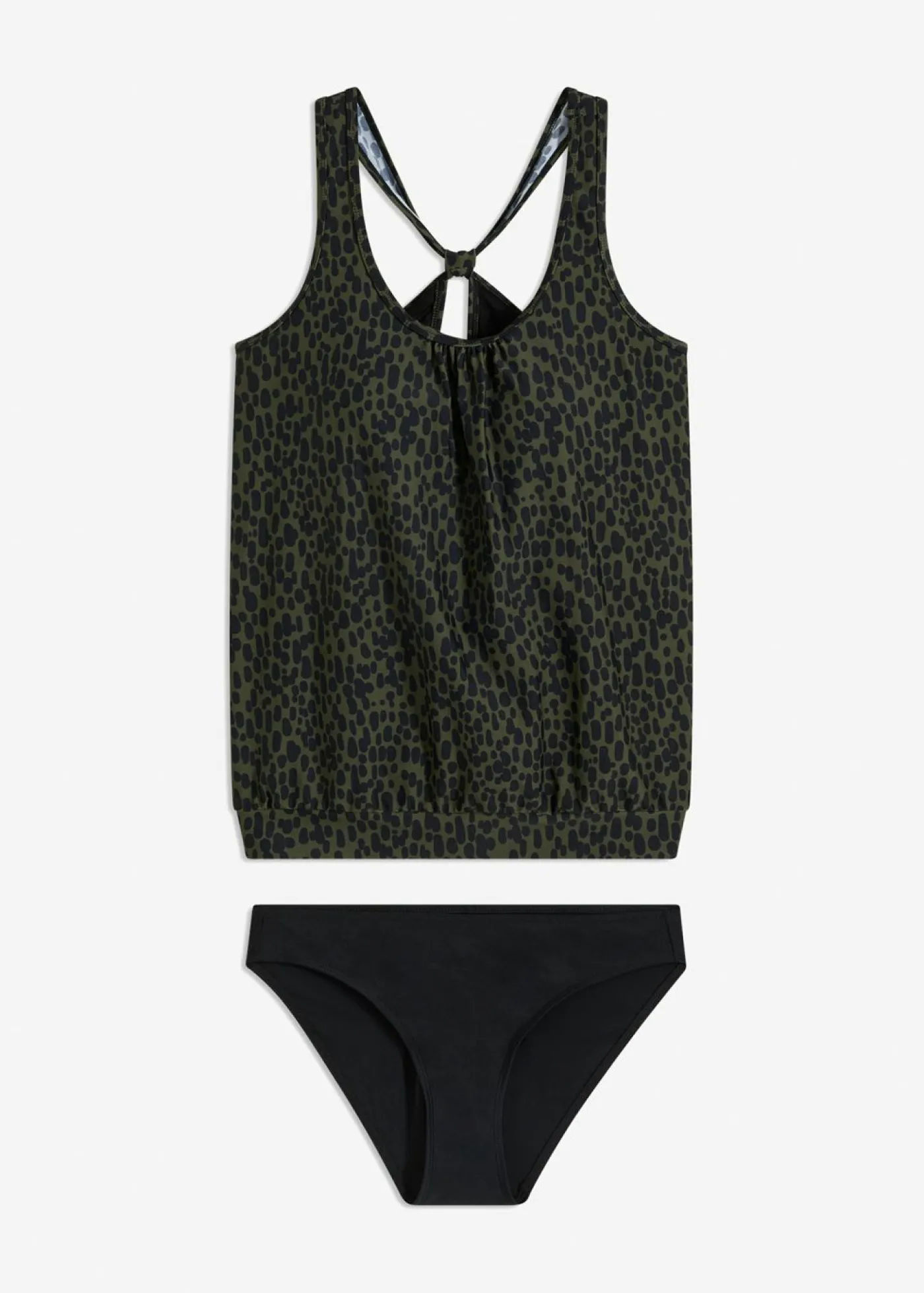 bonprix bonprix Tankini oversize (2 piezas) verde oliva oscuro/negro topos Sale