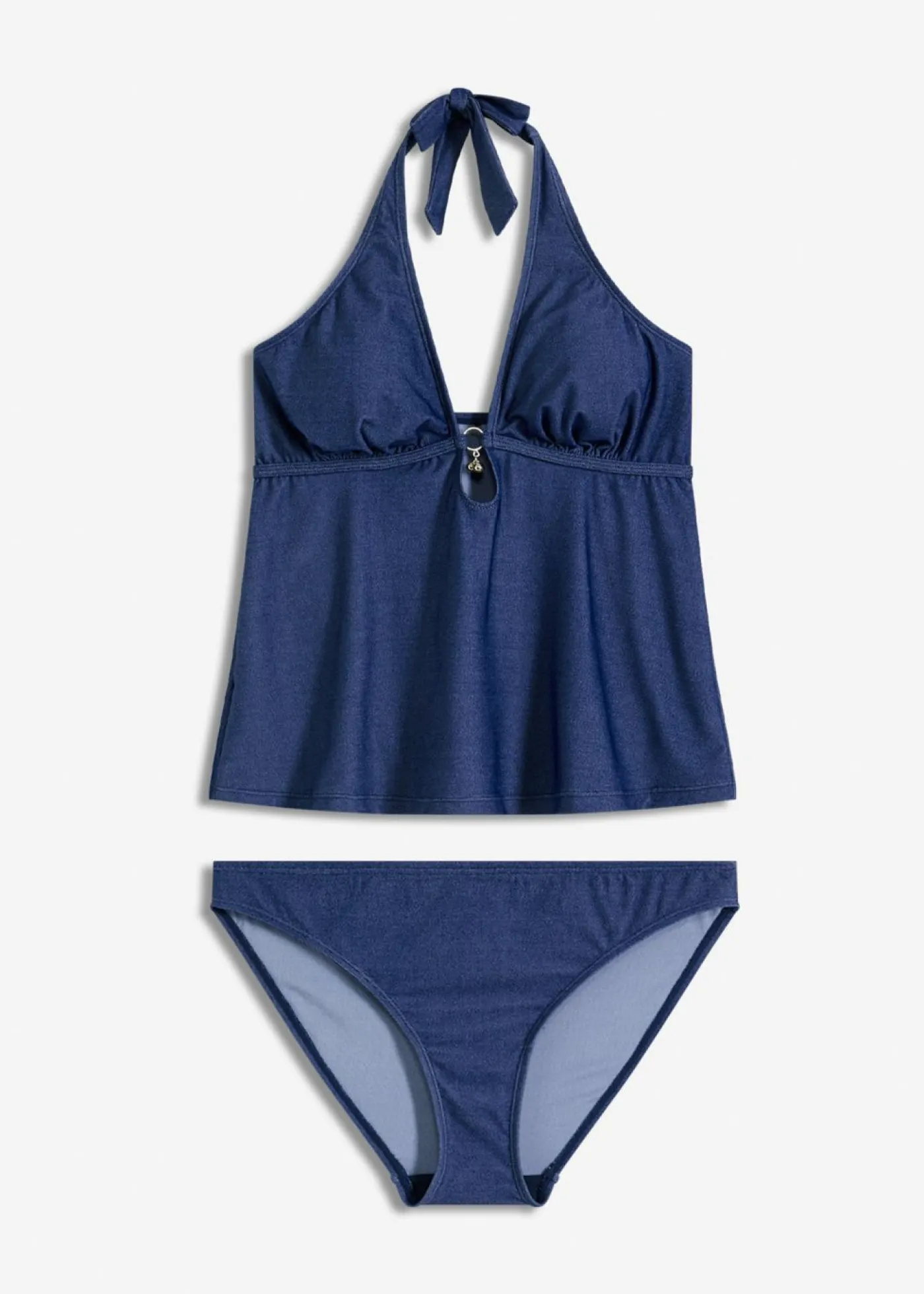 bonprix bonprix Tankini (2 piezas) con aspecto vaquero Azul oscuro denim