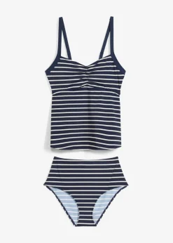 bonprix bonprix Tankini (2 piezas) con cordón azul marino/blanco lana con rayas Discount