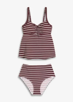 bonprix bonprix Tankini (2 piezas) con cordón Rojo burdeos-blanco lana de rayas Outlet