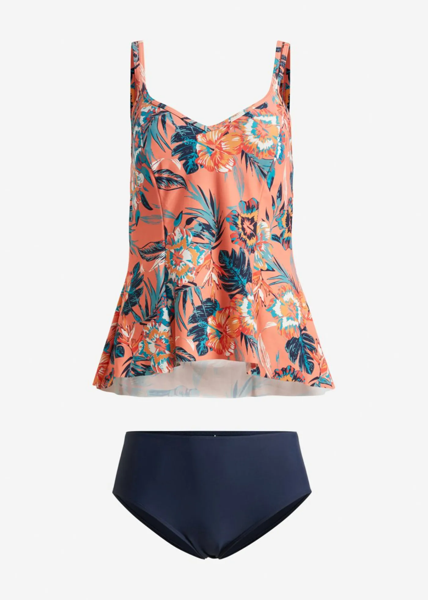 bonprix bonprix Tankini (2 piezas) con escote en V Naranja con flores Best