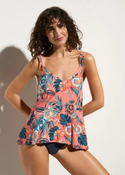bonprix bonprix Tankini (2 piezas) con escote en V Naranja con flores Best