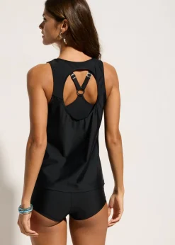 bonprix bonprix Tankini (3 piezas) con top tipo bandeau Negro New