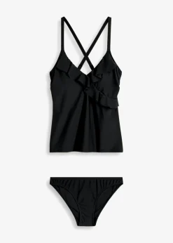 bonprix bonprix Tankini (2 piezas) con volante Negro Best