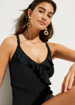 bonprix bonprix Tankini (2 piezas) con volante Negro Best