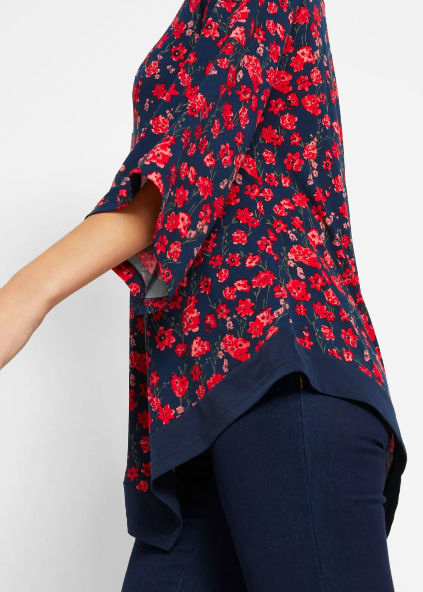 bonprix bonprix Túnica Azul marino / fresa con flores Hot