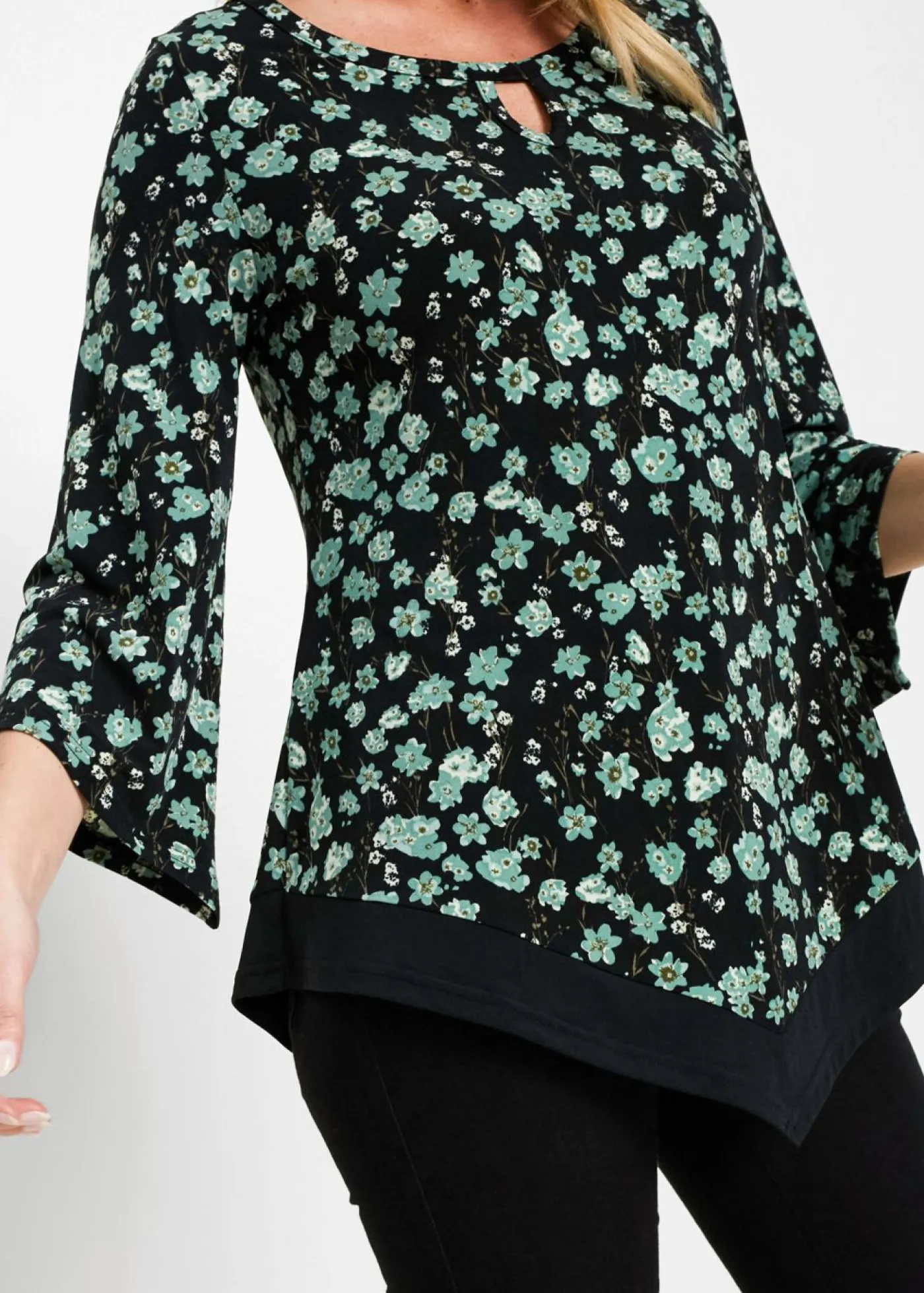 bonprix bonprix Túnica verde pálido / gris claro. con flores Best