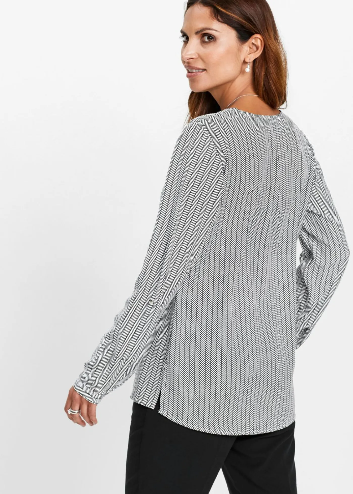 bonprix bonprix Túnica Negro-blanco estampado