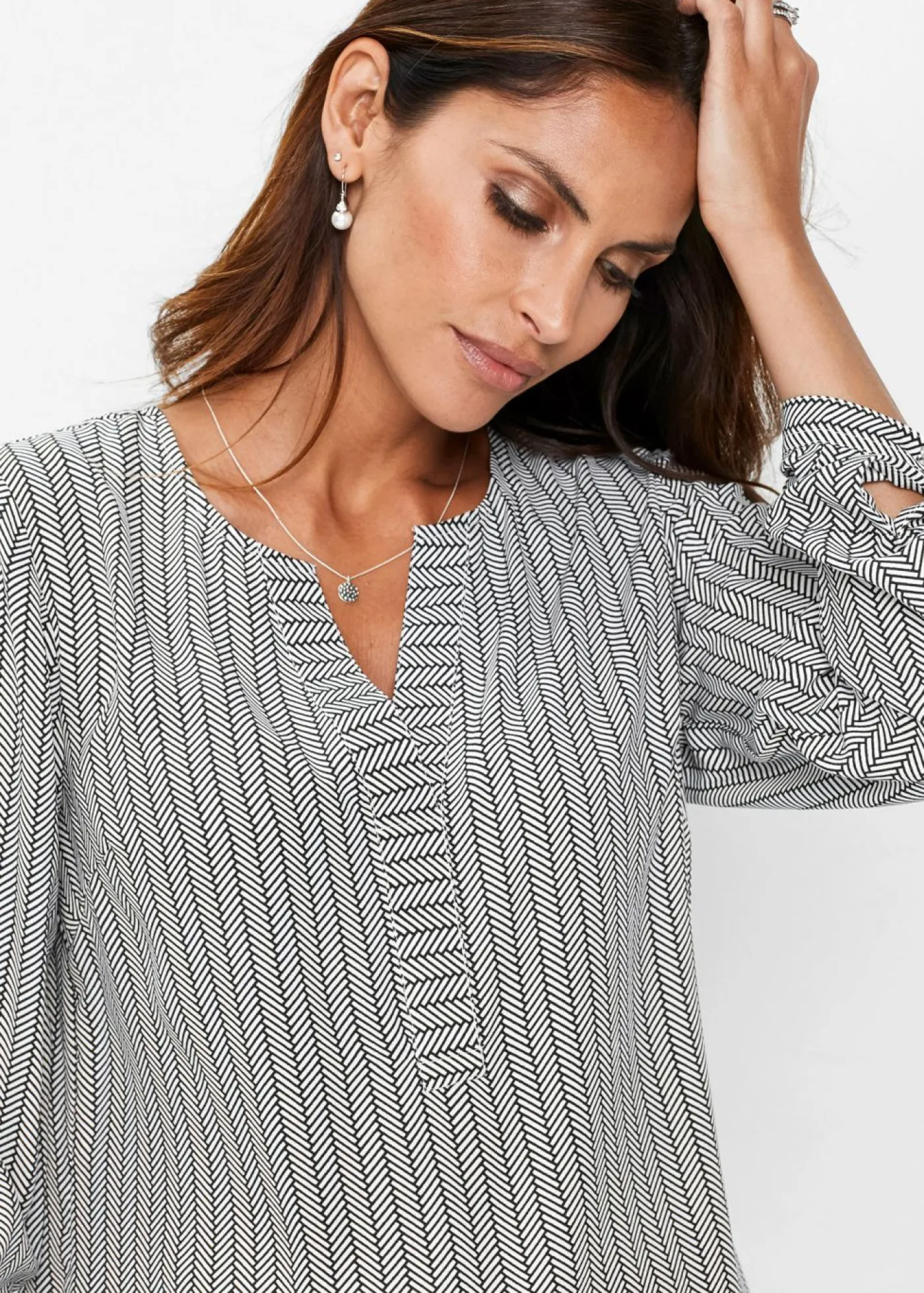 bonprix bonprix Túnica Negro-blanco estampado