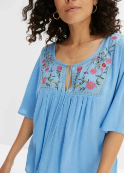 bonprix bonprix Túnica arrugada de viscosa suave Rosa Discount