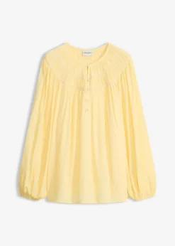 bonprix bonprix Túnica con cintas de encaje Amarillo claro Sale