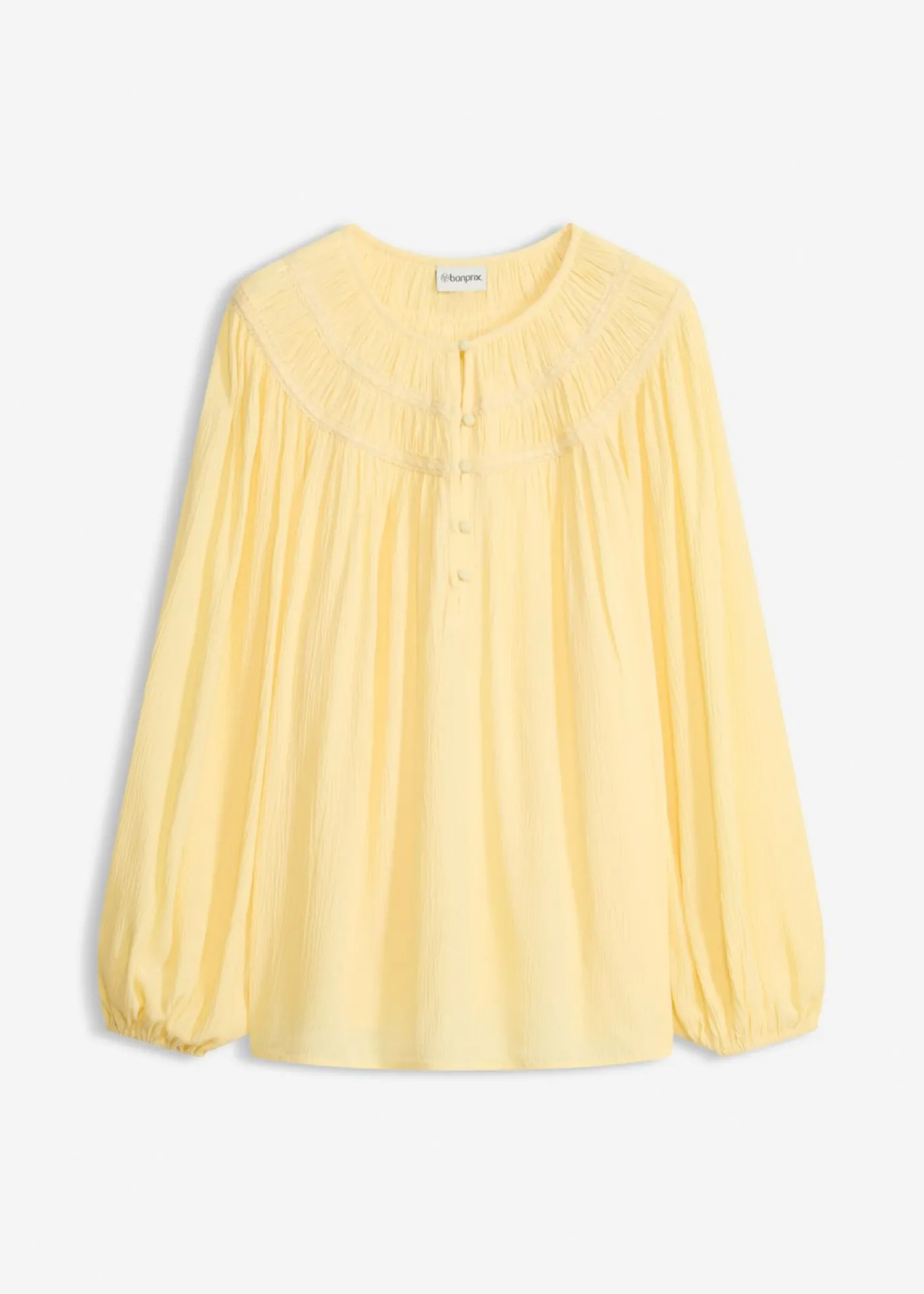 bonprix bonprix Túnica con cintas de encaje Amarillo claro Sale