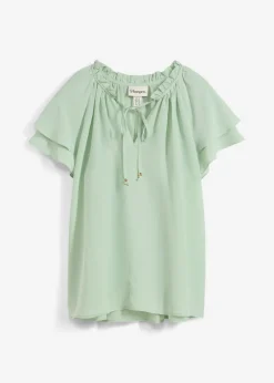 bonprix bonprix Túnica con contenido de seda Verde pastel Clearance