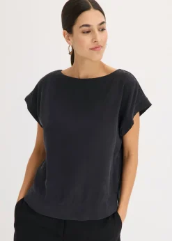 bonprix bonprix Túnica con escote barco Negro Discount