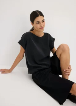 bonprix bonprix Túnica con escote barco Negro Discount