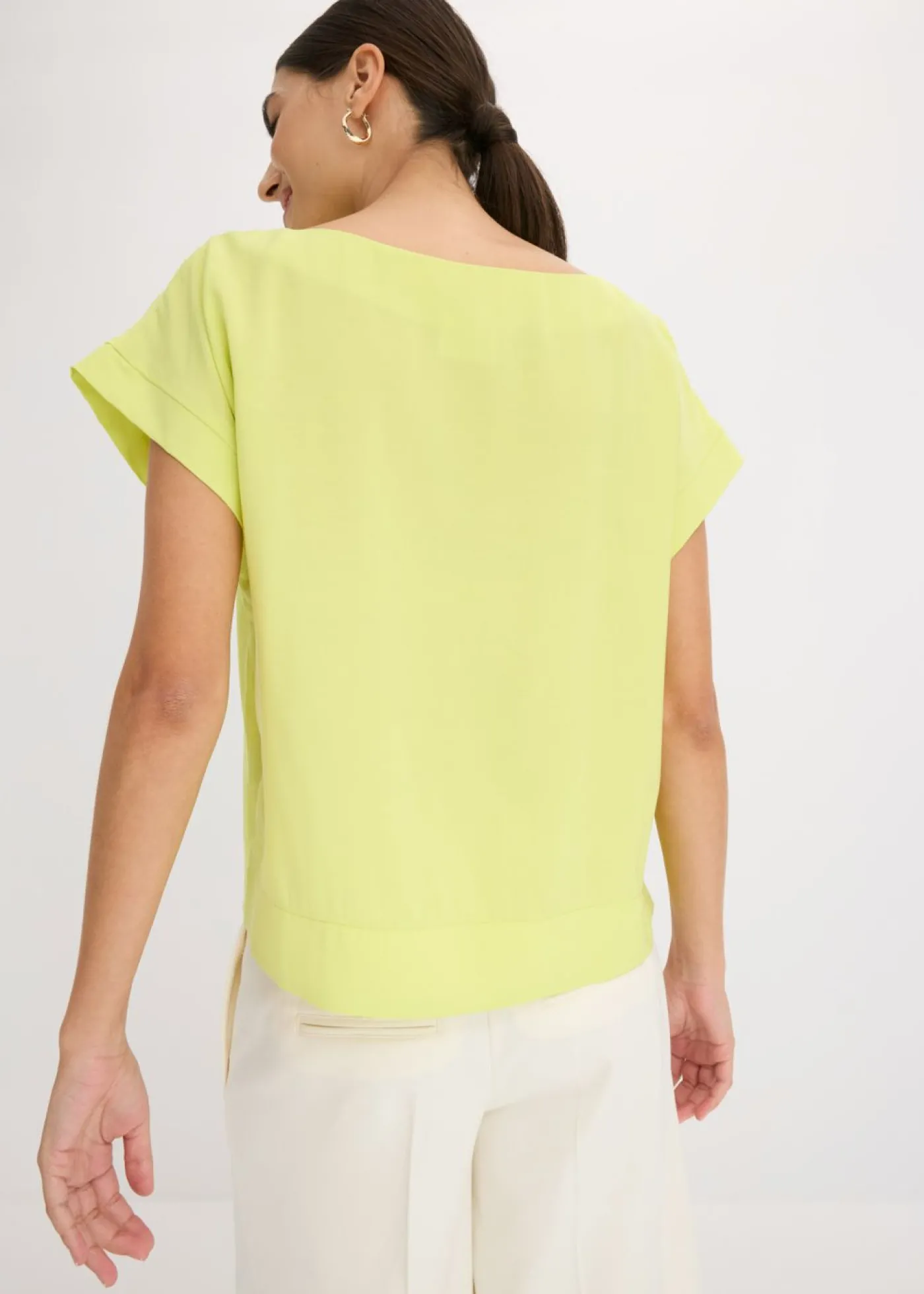 bonprix bonprix Túnica con escote barco Amarillo cítrico