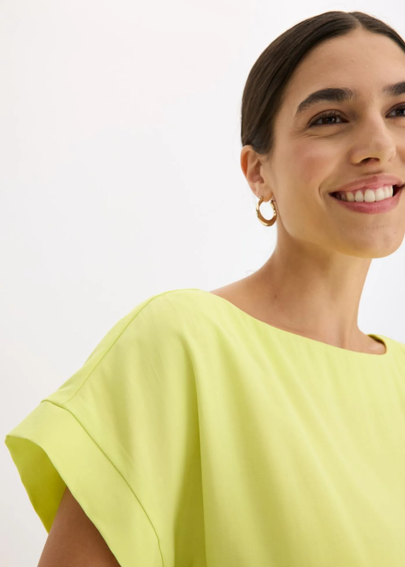 bonprix bonprix Túnica con escote barco Amarillo cítrico