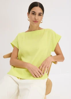 bonprix bonprix Túnica con escote barco Amarillo cítrico