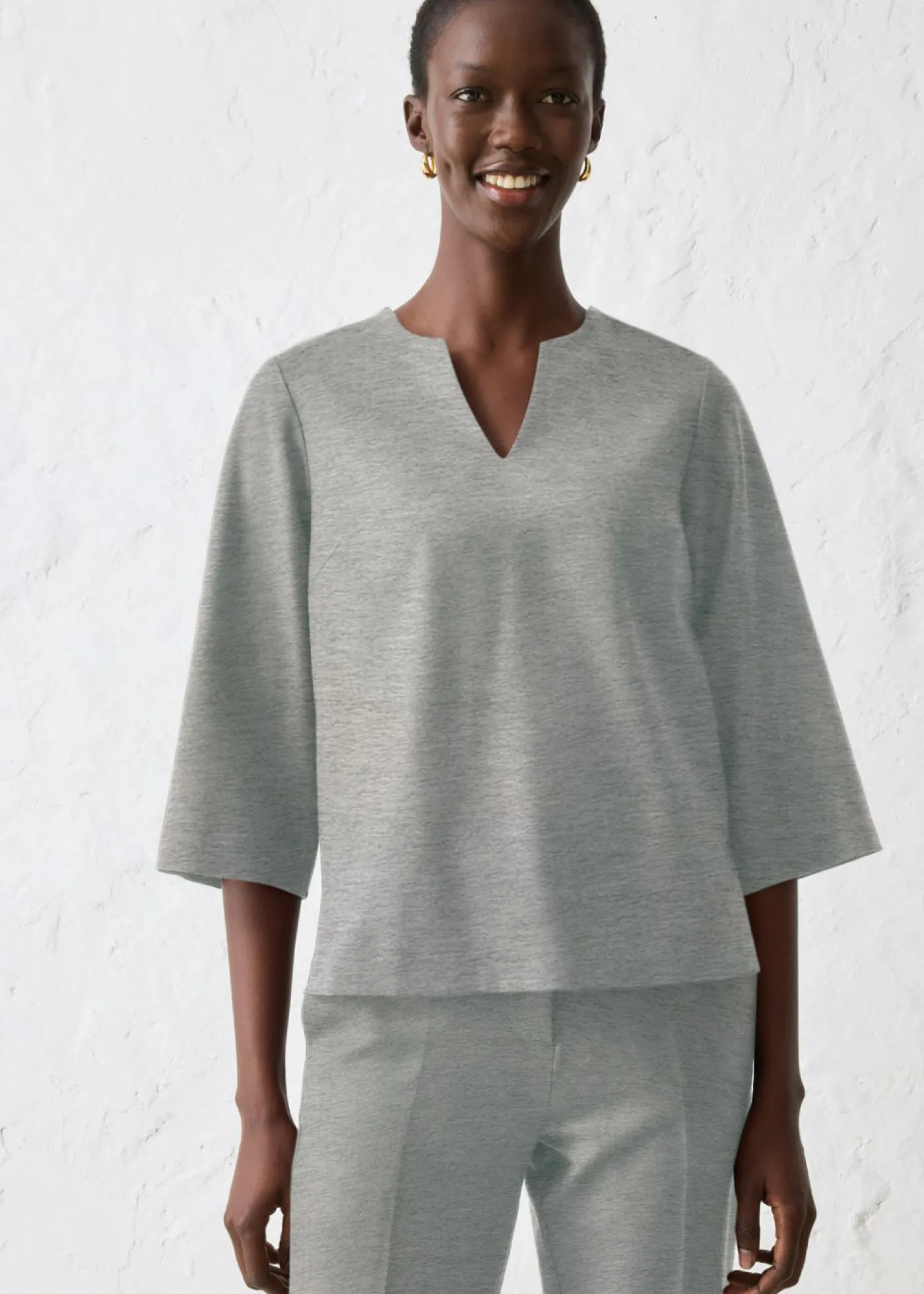 bonprix bonprix Túnica con lana Gris jaspeado Outlet