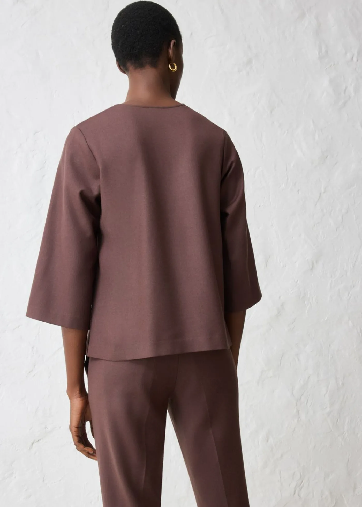 bonprix bonprix Túnica con lana Marrón oscuro Online