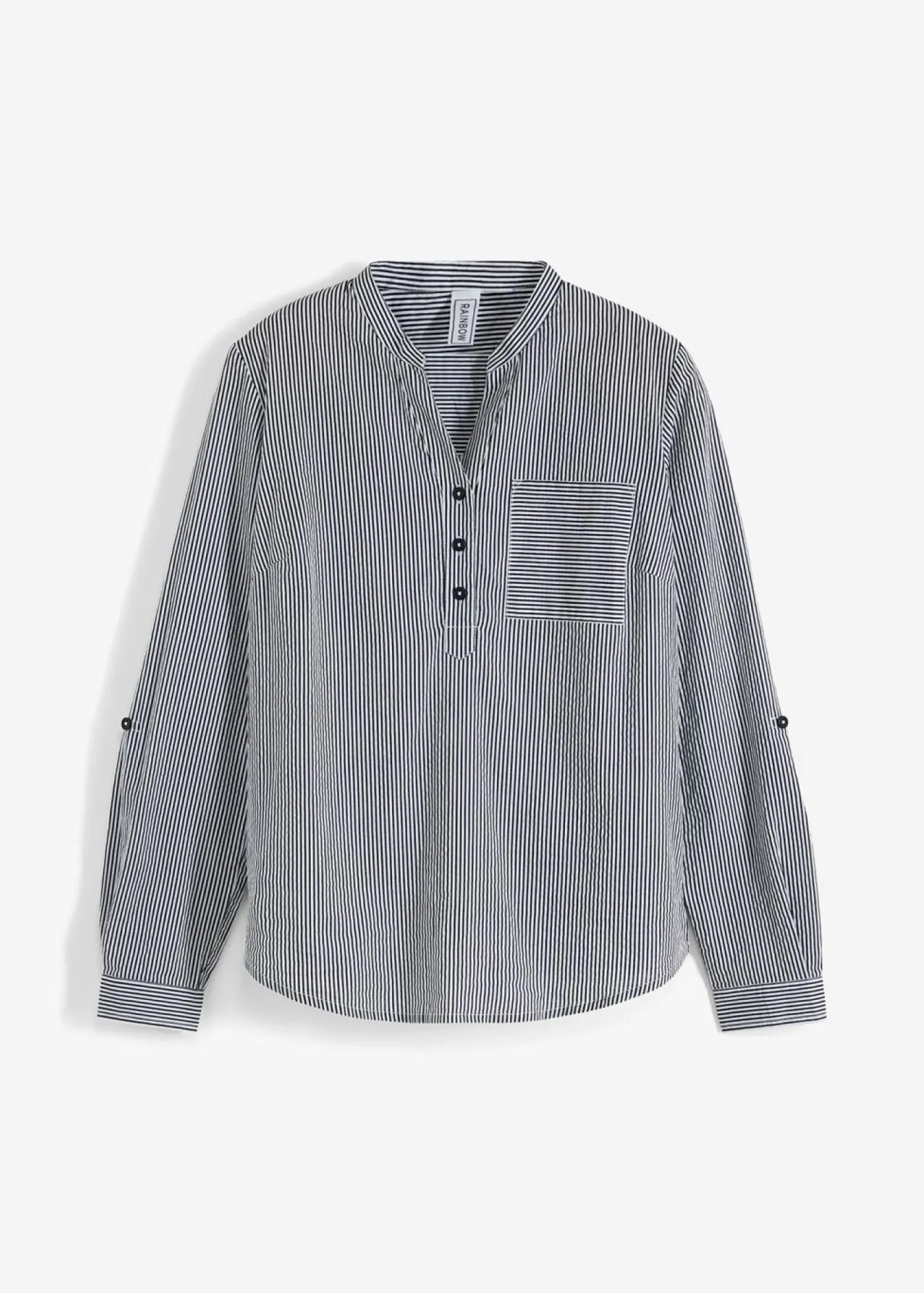 bonprix bonprix Túnica de algodón azul marino-blanco con rayas