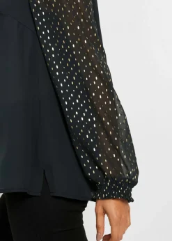 bonprix bonprix Túnica de gasa Negro-beige Sale