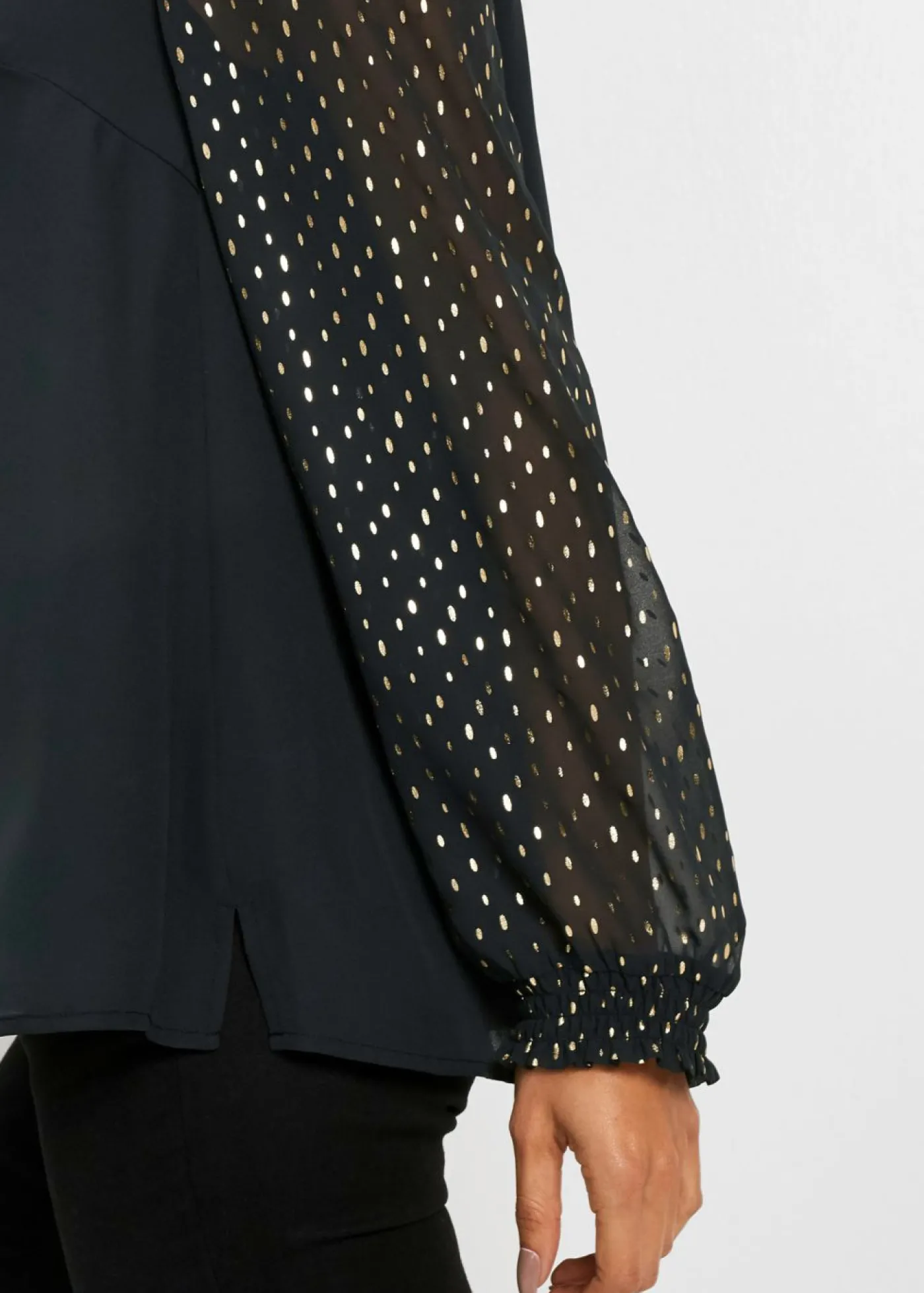 bonprix bonprix Túnica de gasa Negro-beige Sale