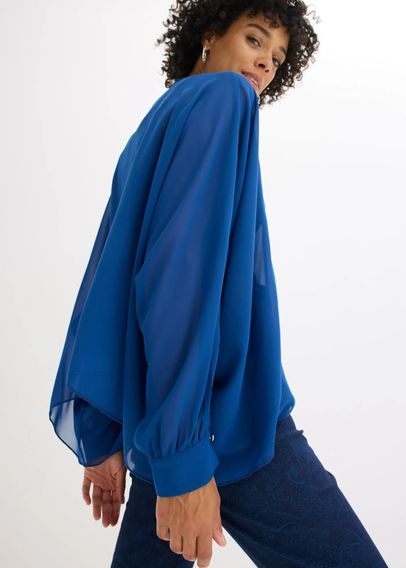 bonprix bonprix Túnica de gasa azul genciana Online