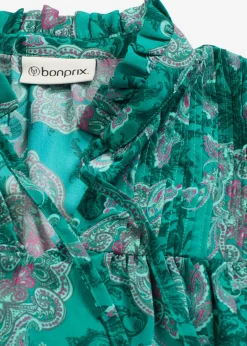 bonprix bonprix Túnica de gasa con patrón paisley esmeralda oscuro-verde agua-fucsia oscuro Hot