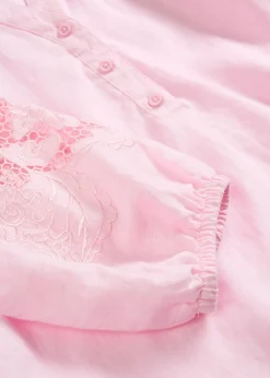 bonprix bonprix Túnica de lino puro rosa cristal Sale