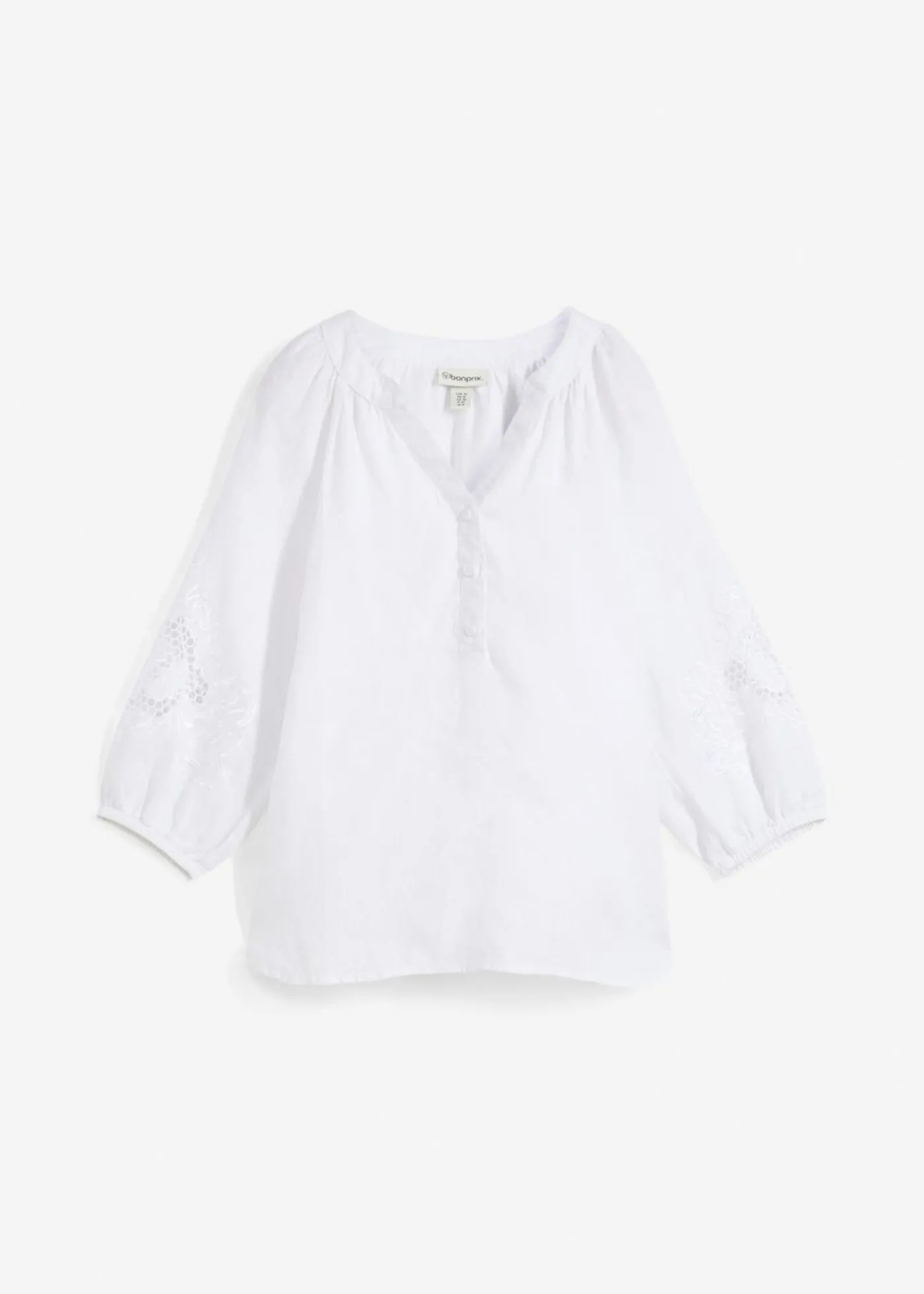 bonprix bonprix Túnica de lino puro Blanco Discount