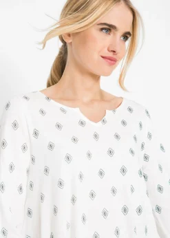 bonprix bonprix Túnica de mezcla de viscosa y algodón crema suave Online