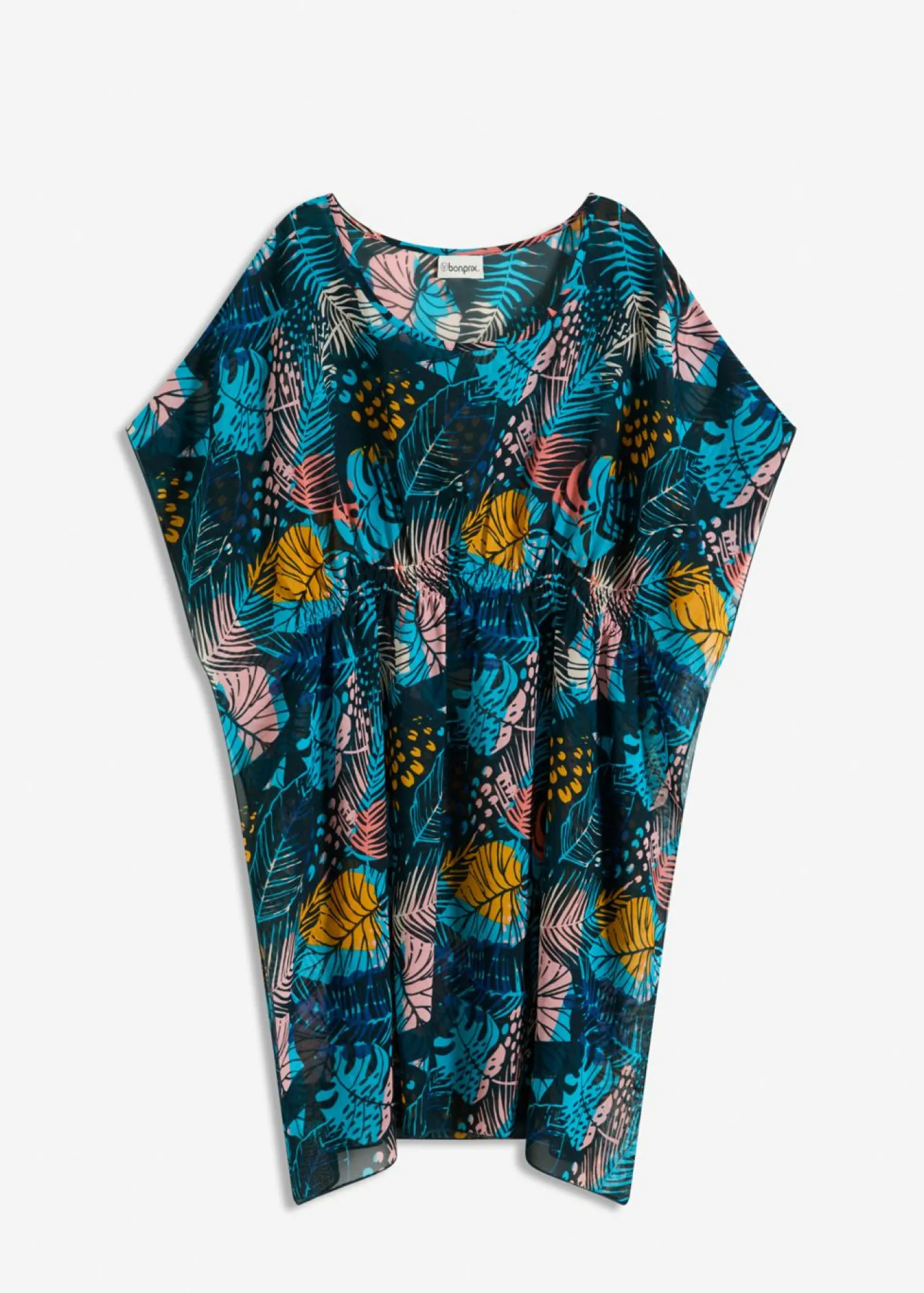 bonprix bonprix Túnica de playa de gasa Azul-amarillo Online