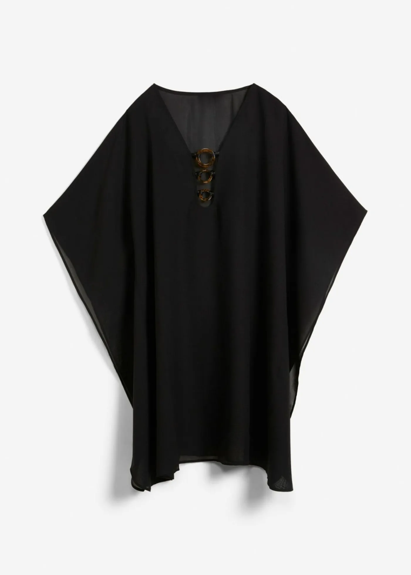 bonprix bonprix Túnica de playa de gasa ligera Negro Clearance