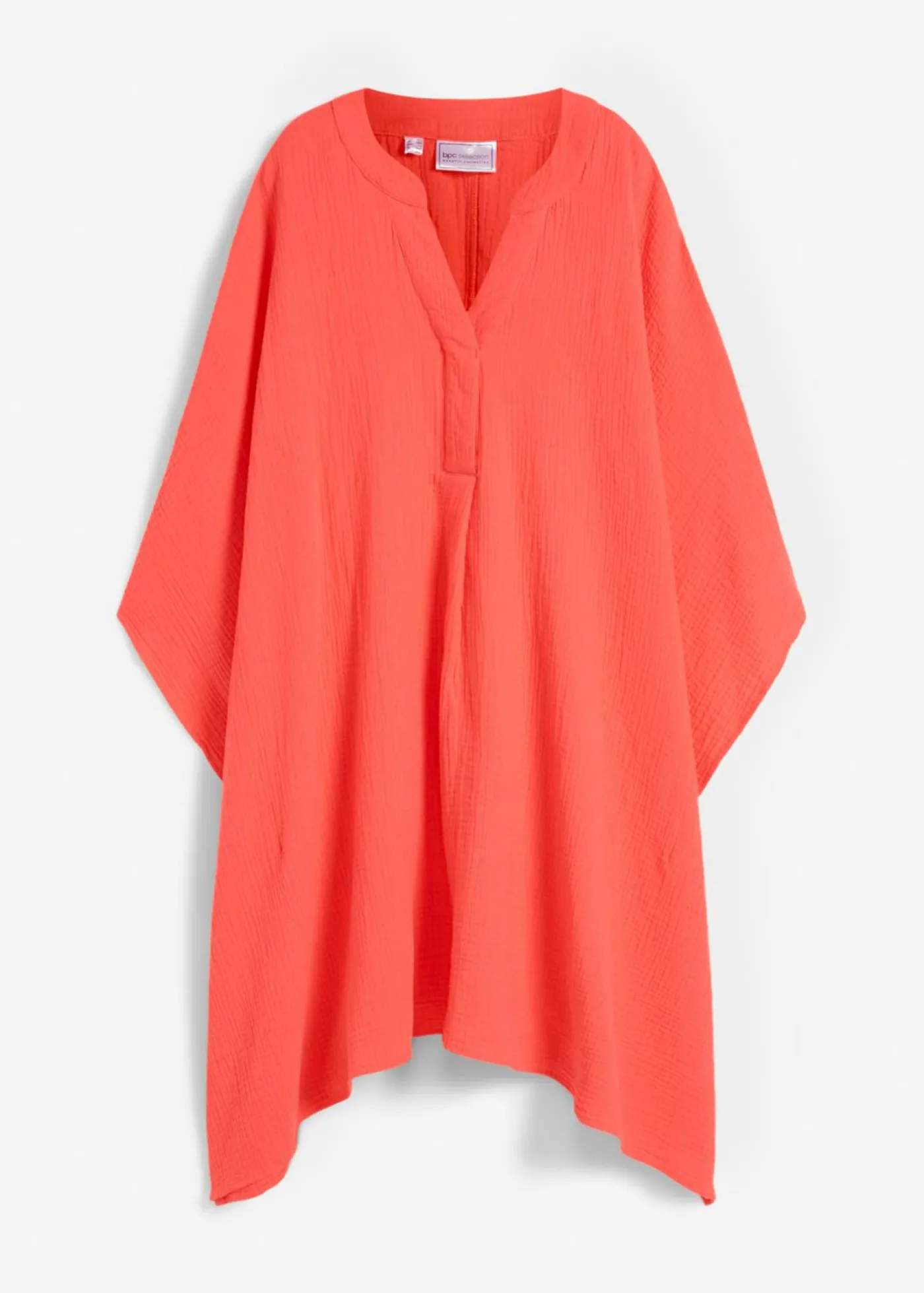 bonprix bonprix Túnica de playa de muselina vaporosa Rojo Online