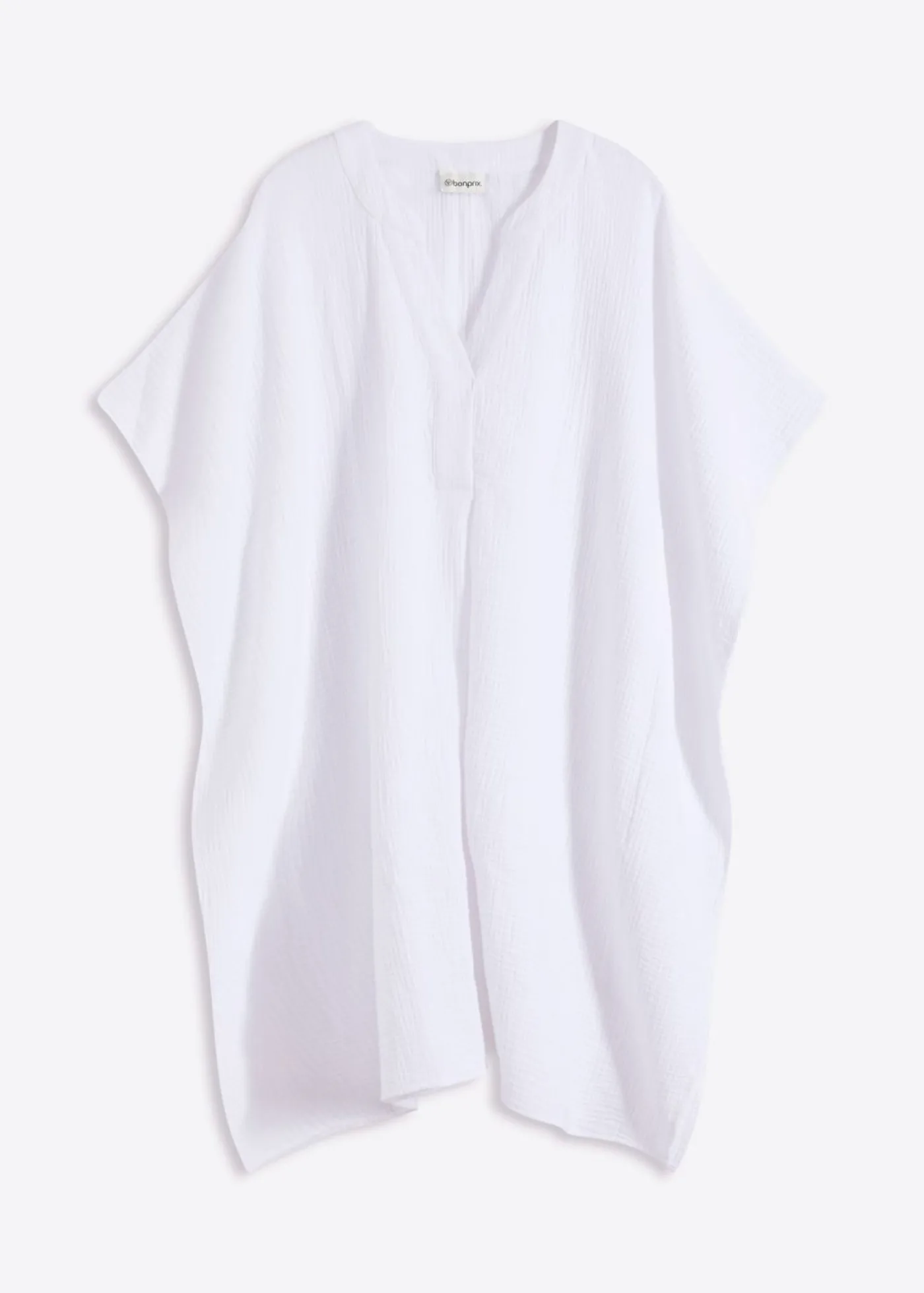 bonprix bonprix Túnica de playa de muselina vaporosa Blanco Clearance