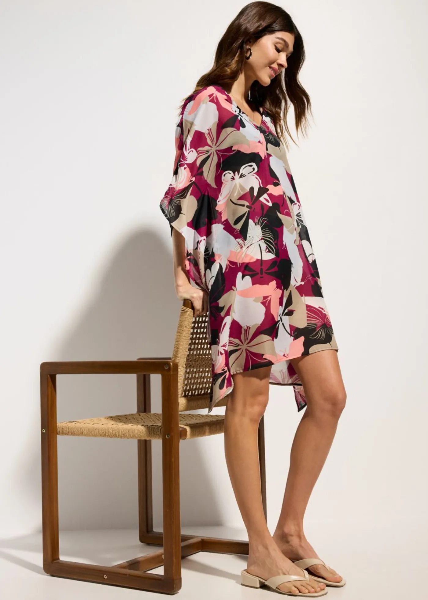 bonprix bonprix Túnica de playa oversize Baya con estampado gráfico Best