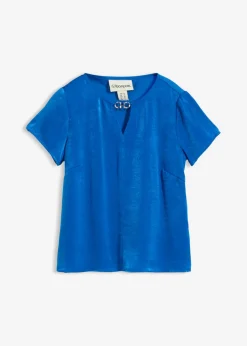 bonprix bonprix Túnica de satén fino Azul ártico Clearance