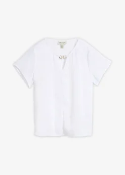 bonprix bonprix Túnica de satén fino Blanco Hot